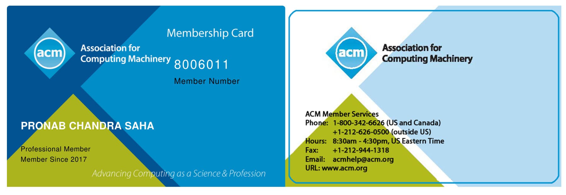 Association for Computing Machinery — Professional Member — ACM