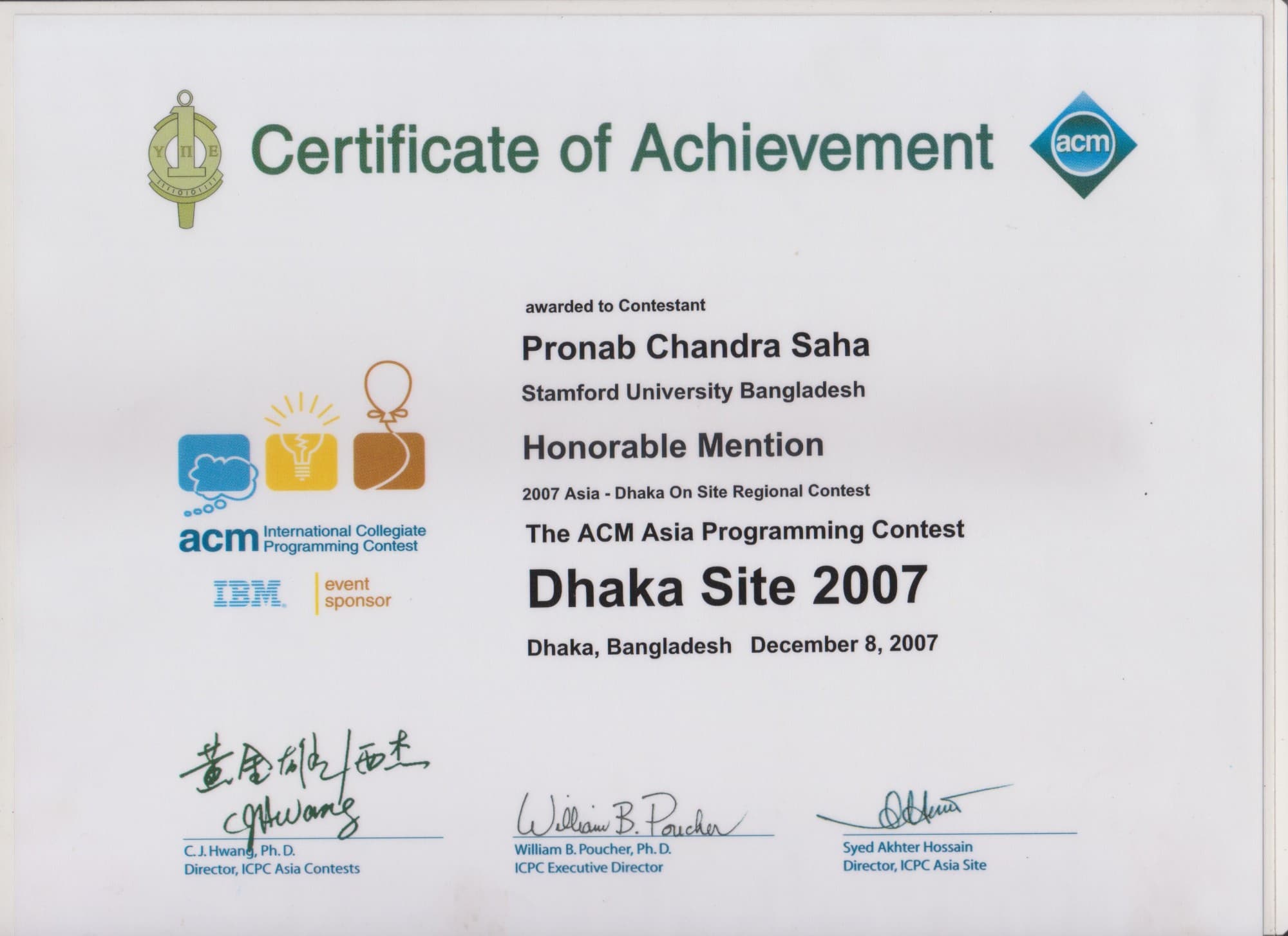 ACM ICPC Asia Regional — Dhaka Site — ACM ICPC · IBM